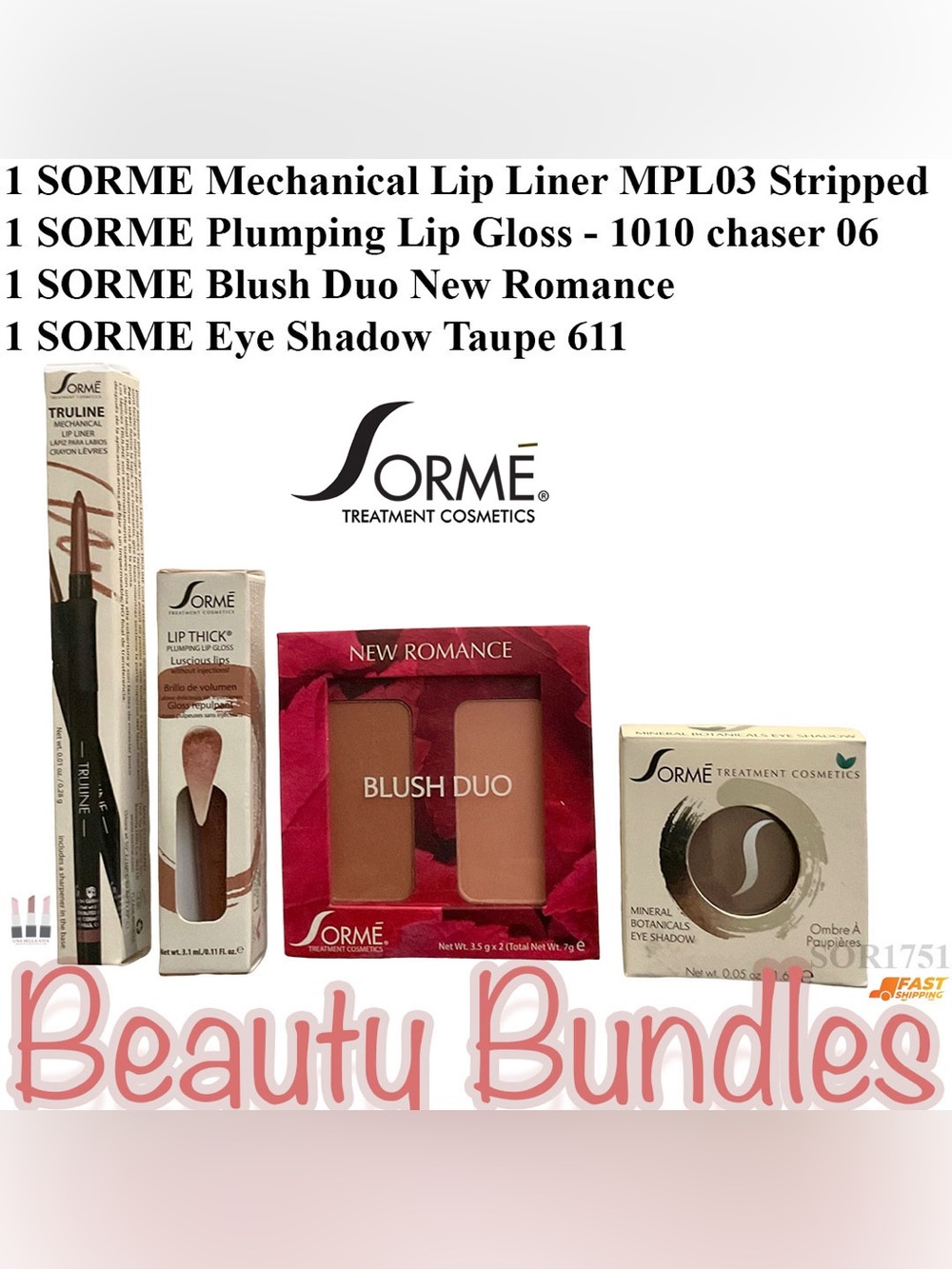 Sorme Blush Duo & Lip Gloss Set - Pink Brown